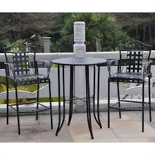 Set of 3 vintage chairmasters bar or pub tables, restored, 2' x 2', iron bases $400.00 bar table, 47.2 rectangular pub table, dining table for living room, dining International Caravan Mandalay 3 Piece Iron Patio Pub Set In Black 3467