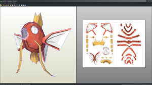 Magikarp Pokemon Papercraft Unfold Manualidades Creativas Manualidades Animales De Papel