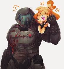 Doom Crossover Fan Art Animal Crossing Fan Art Slayer Meme Animal Crossing