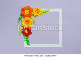 See more ideas about pastel colors, pastel, pretty pastel. Square Frame With Yellow Red Color Paper Flowers On Pastel Violet Blue Background Flat Lay Copy Space Canstock