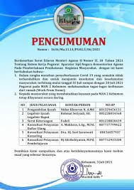 Min, kalau sudah terlanjur mengunggah hanya nilai rapot tanpa deskripsi dan biodata gimana ya?. Pengumuman Perubahan Prosedur Layanan Publik Man 2 Kebumen Pada Masa Ppkm 2021