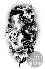 Posted by cingurabang at 12:10 pm. Custom Gypsy And Sugar Skull Tattoo Design Katehelenmuir