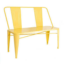 Discover the history behind iconic metal outdoor furniture. Yellow Metal Outdoor Bench Kirklands