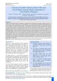 Malaysian professional centre balai ikhtisas malaysia (bim) dr gunasagaran ramanathan. Pdf A Study On Health Related Quality Of Life And Co Morbidity Among Elderly Population In Rural Sabah Malaysia Thant Zin And Awang Musleh Academia Edu