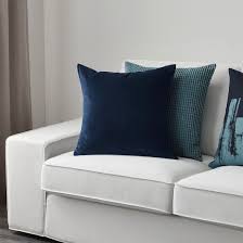 Sanela Cushion Cover Dark Blue Ikea In 2020 Cushions Large Cushion Covers Cushion Cover