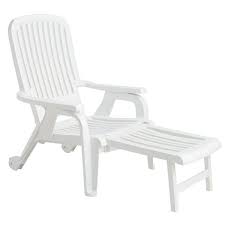 Pack Of 2 Grosfillex 47658004 White Bahia Stacking Resin Chair With Pull Out Footrest Deck Chairs Pool Lounge Chairs Furniture