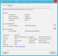 4717 S System Security Access Was Granted To An Account Windows 10 Windows Security Microsoft Docs