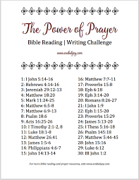The Power Of Prayer Bible Reading Writing Plan