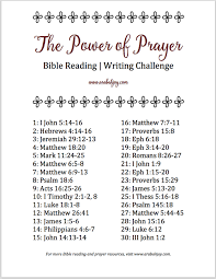 the power of prayer bible reading writing plan