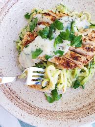 It's an easy low carb recipe alfredo zucchini noodles are best served right away. Lightened Up Chicken Alfredo With Zucchini Noodles Parsnips And Pastries