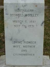 Martha Ann Boswell Woolley (1841-1931)
