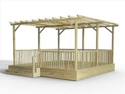 Deck pergola kits attached to your house or standing alone can provide some shade or cover from the rain. Decking With Pergola Kits Shop Decking Pergola Edecks