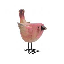 Vogel Rosa Aus Holz 16cm 1stk Fur Eine Schone Deko In Haus Und Garten Geschenkband Osterdeko Steckschaum