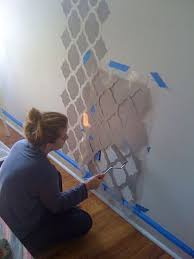 A Curated Lifestyle Diy Wallpaper Stencil Diy Wallpaper Accent Wall Paint Wallpaper Stencil