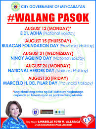 To know more about the holidays in august 2021, check the list below. 2020 Holidays Bulacan Philippines Holiyad