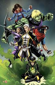 Marvel is the star of the marvel's avengers video game. Young Avengers Assemble Captain America S Daughter Hulks Son Hawkeye S Daughter And Loki S Son But W Marvel Young Avengers Young Avengers Avengers Pictures