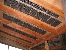 Installed On The Bottom Of The Roof Sip T G 3 8 Wood Panels To Be Installed Over The Ceiling Radiant Heating P Radiant Heat Baseboard Heater Wood Paneling
