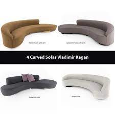 4 Curved Sofas By Vladimir Kagan 3d Model Curved Sofa Kagan 3d Model