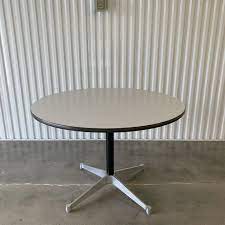 Target / furniture / retro metal kitchen chairs. 1960s Mid Century Modern Eames For Herman Miller Round Dining Table Chairish Furniture Round Dining Table Dining Table