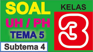 Pada kesempatan kali ini kami akan berbagi soal tematik kelas 4 tema 5 subtema 3, tema pahlawanku subtema sikap kepahlawanan. Soal Ulangan Harian Kelas 3 Tema 5 Subtema 4 K13 Revisi 2018 Youtube