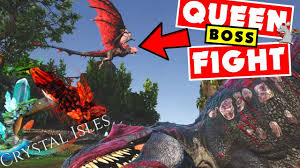Ark Crystal Isles Boss Fight All Tek Rewards How To Spawn In Tribute Items Crystal Queen Showcase Youtube
