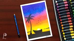 Prabudbz Art Easy Sunset Oil Pastel Drawing For Beginners Prabudbz Art Facebook China office&school supplies wholesale 12 colors oil pastel drawing easy and beautiful.
