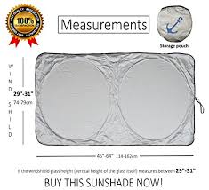 Windshield Sun Shade Exact Fit Size Chart For Cars Suv Trucks