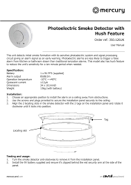 Our favorite smart smoke detector is the nest protect because it integrates with other nest devices, gives you mobile access, and includes carbon monoxide monitoring. Mercury Sd102p User Manual Manualzz