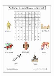 Moyen Age Moyen Age Maternelle Chevaliers Maternelle Mots Croises Enfants