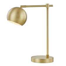 Light Society Mobley 17 In Brushed Brass Table Lamp Ls T276 Bb The Home Depot In 2020 Brass Table Lamps Modern Desk Lamp Table Lamp