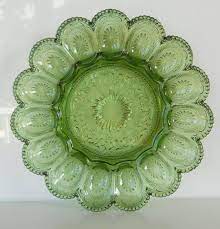 Maybe you would like to learn more about one of these? Vintage Brockway Glass American Concord Green Deviled Egg Tray Brockway Egg Art Deviled Egg Plate