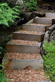 How to build a garden path on a slope. 20 Exciting Diy Garden Pathway Steps On A Slope Diy Diygarden Gardenpathway Sloped Backyard Landscaping Sloped Backyard Garden Steps