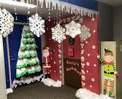 Santa S Workshop School Decoration Idea Christmas Speechtherap Classroom Christmas Decorations Office Christmas Decorations Christmas Cubicle Decorations