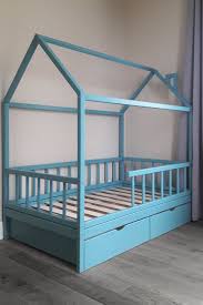 House Bed With Storage Drawers With 4 Removable Rails Montessori Children Bed House Casetta Letto Hausbett Le Lit Maison By Mishkafurnitu Bebek Odasi Bebek