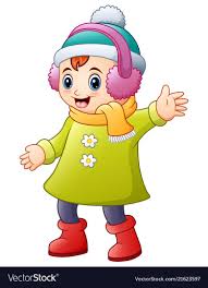 House and trees in snow, sidewalk, colorful fires. Illustration Of Happy Girl In Winter Clothes Wearing Headphone Download A Free Preview Or High Quality Adobe In 2021 Winter Kids Happy Girls Story Books Illustrations