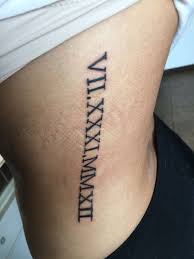 roman numeral tattoo down side. VII.XXXI.MMXII meaning July 31, 2012 |  Roman numeral tattoos, Roman numbers tattoo, Roman numeral date tattoo