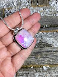 #anonymous #malaya garnet #gem help #pink moonstone #orange moonstone #morganite #orange tourmaline #peach tourmaline #pink tourmaline #sunstone #citrine #orange sphalerite. Rare Natural Pink Moonstone Copper Sterling Silver Crystal Etsy Healing Crystal Jewelry Pink Moonstone Crystals And Gemstones