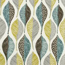 Aqua Grey Abstract Upholstery Fabric Yellow Grey Large Scale Cotton Curtain Material Aqua Blue Lea Fabric Decor Modern Upholstery Fabric Upholstery Fabric