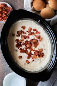 Slow Cooker Potato Bacon Soup The Magical Slow Cooker Recipe Slow Cooker Potatoes Potato Bacon Soup Bacon Soup