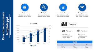 Executive Summary Template Ppt With Chart And Icons