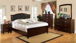 I have a full bedroom set that was my parent's. Cm7599q 5 Pc Crest View Contemporary Style Brown Cherry Wood Finish Queen Bedroom Set