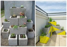 Aquí una original idea para hacer jardineras utilizando bloques de cemento. Muebles Con Bloques De Hormigon Decoracion
