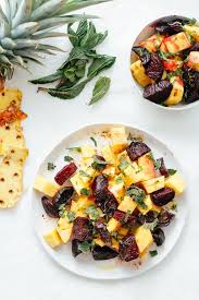 Beetroot Pineapple Salad With Mint Recipe Pineapple Salad Beet Recipes Beetroot