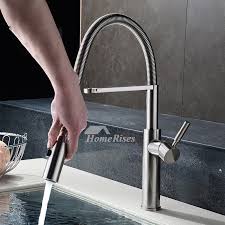 brushed nickel kitchen faucet gooseneck