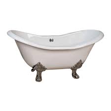 A home is more than just a house, and decor is more than just furnishings. Pegasus 5 9 Ft Cast Iron Lion Paw Feet Double Slipper Tub In White Ctdsn Wh Sn The Home Depot