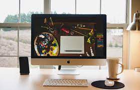 Download Free Imac Mockup In Workspace Psd Template Vol 1 Texty Cafe Psd Templates Imac Psd