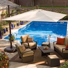 Patio Umbrellas Offset Hayneedle Com Pool Shade Pool Patio Pool Patio Furniture