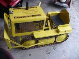 Pedal Car Antique Caterpillar Bulldozer Pedal Car With Original Metal Tracks Unrestored Pedal Cars Toy Pedal Cars Vintage Pedal Cars