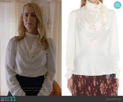 Everything you need to remember about the coven witches for ahs: Wornontv Cordelia S White Cowl Neck Blouse On American Horror Story Apocalypse Sarah Paulson Clothes And Wardrobe From Tv