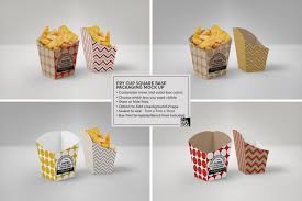 In business | psd mockups. Fry Box Square Base Packaging Mockup Sponsored Paper Food Packaging Item Packaging Packaging Mockup Food Packaging